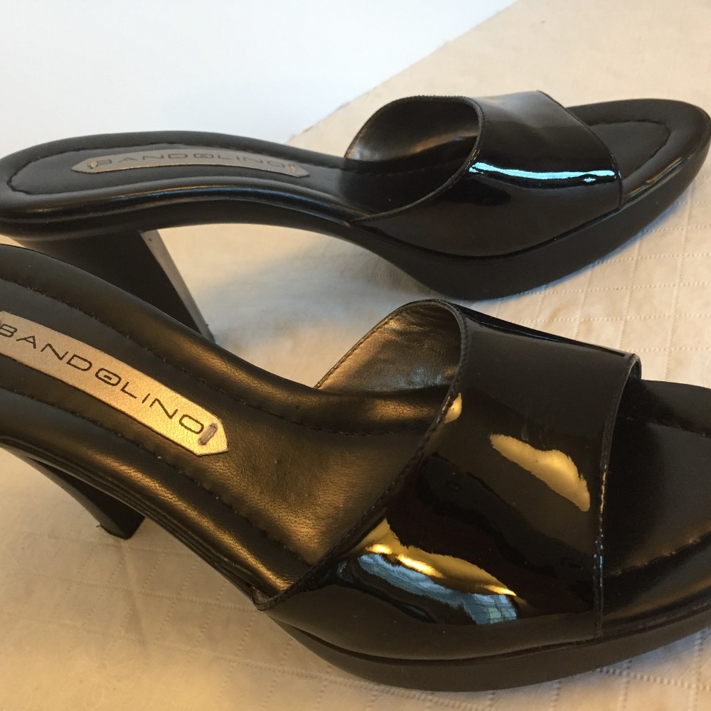 Bandolino Black Patent Heeled Sandal